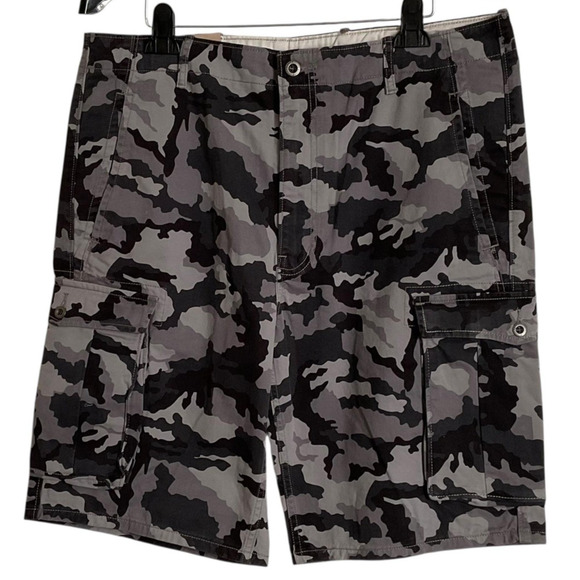 NWT Levi's Cargo I Shorts Mens Large Gray Black Camo Relaxed Fit White Tab - Picture 2 of 16